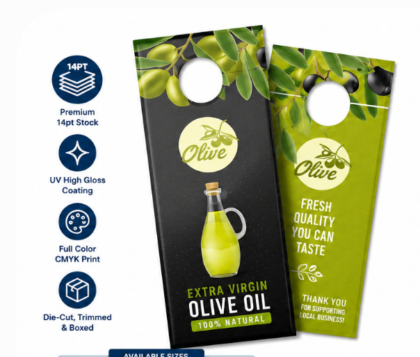 14pt + UV High Gloss Door Hangers